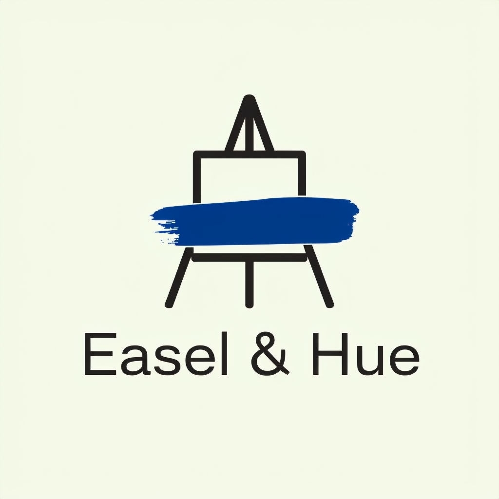 Minimalist Japandi Logo Design for Easel & Hue Art Business Logo