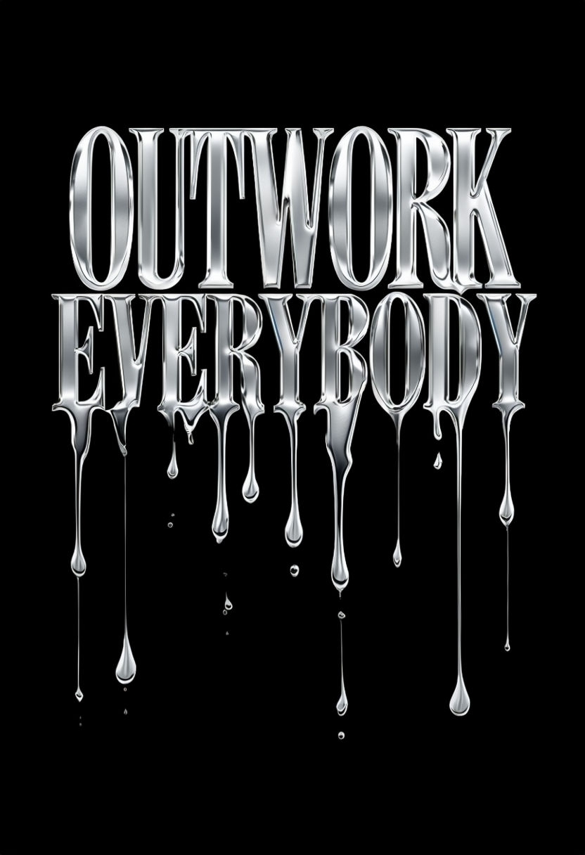 Striking Metallic 'OUTWORK EVERYBODY' Motivational Poster