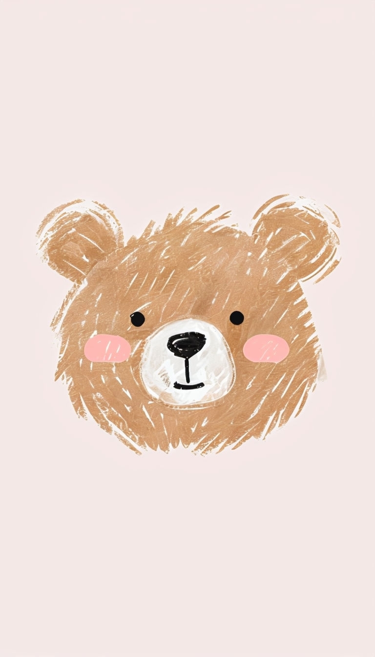 Cute Cartoon Bear Character Illustration Phone Case Cover