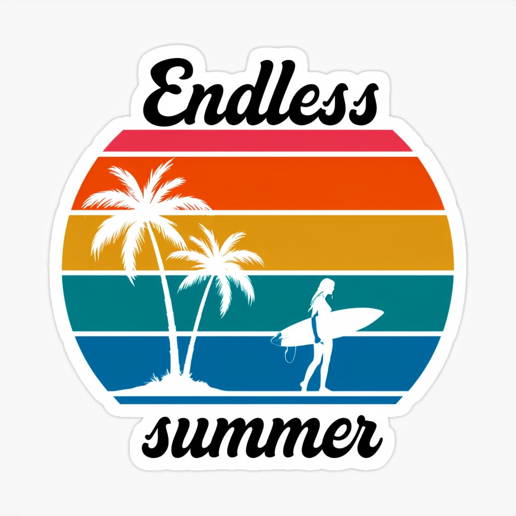 Retro Endless Summer Sticker 