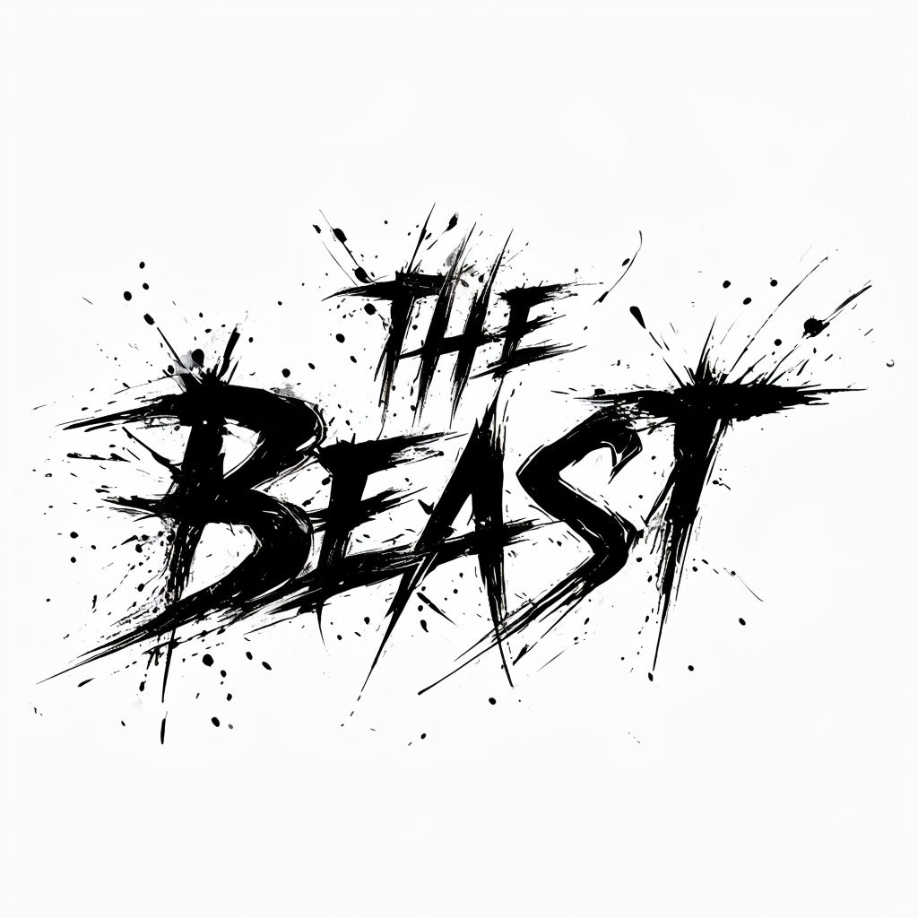 The Beast Bold Brushstroke Typography T-Shirt