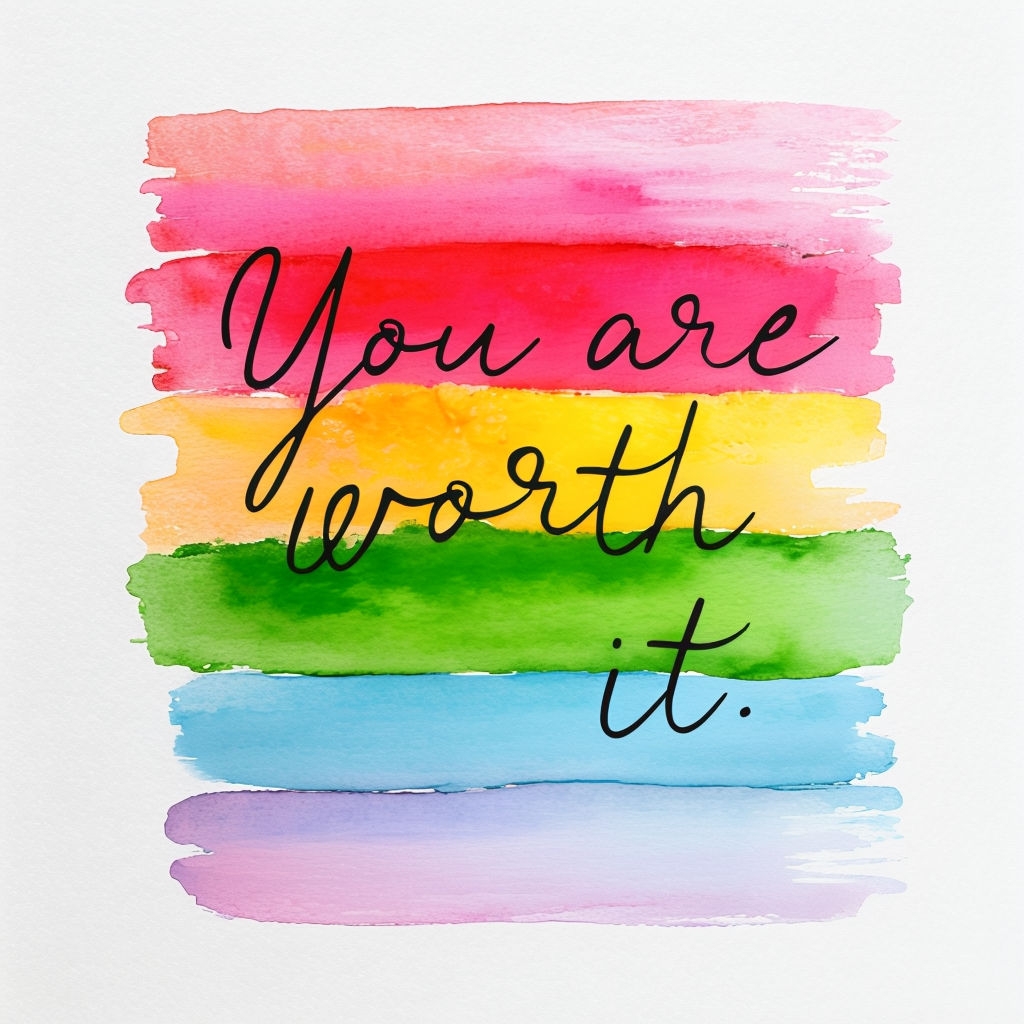 Vibrant Rainbow Stripes with Inspirational Quote Mug