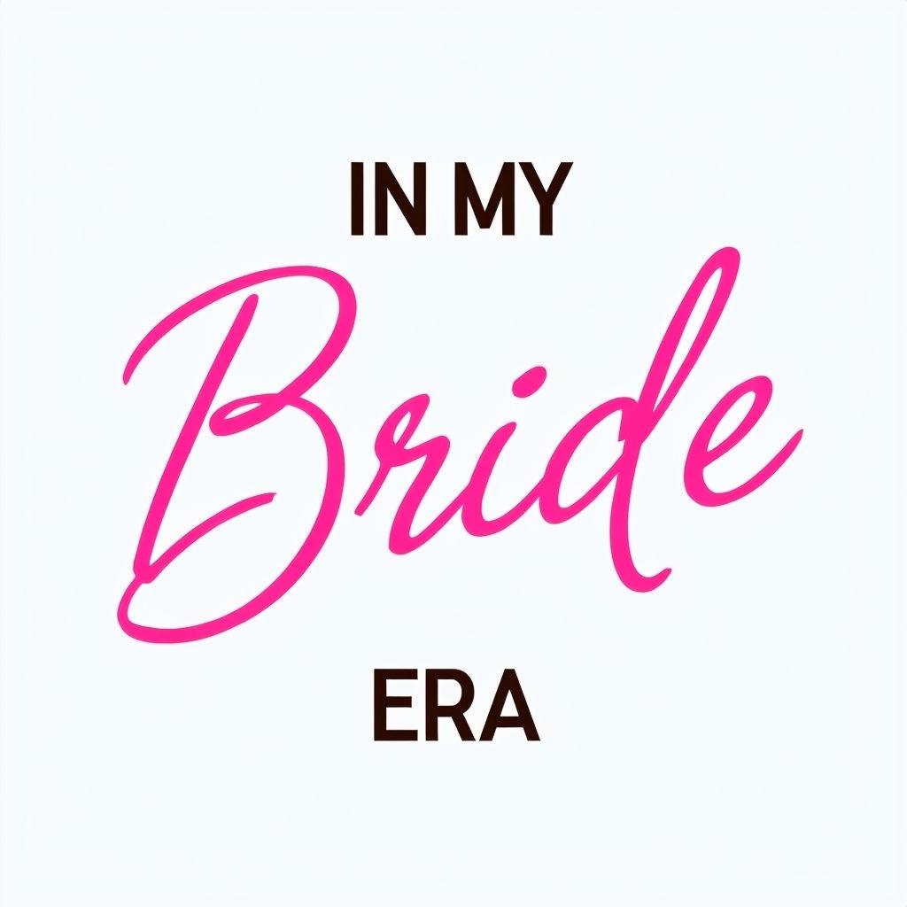 Elegant Minimalist Bride Era Typography Art for Hats