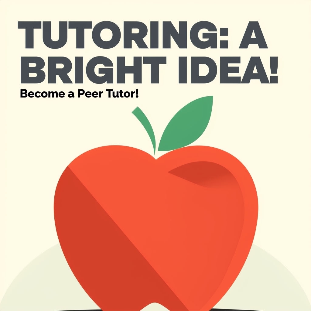 Modern Minimalist Tutoring Apple Illustration Poster