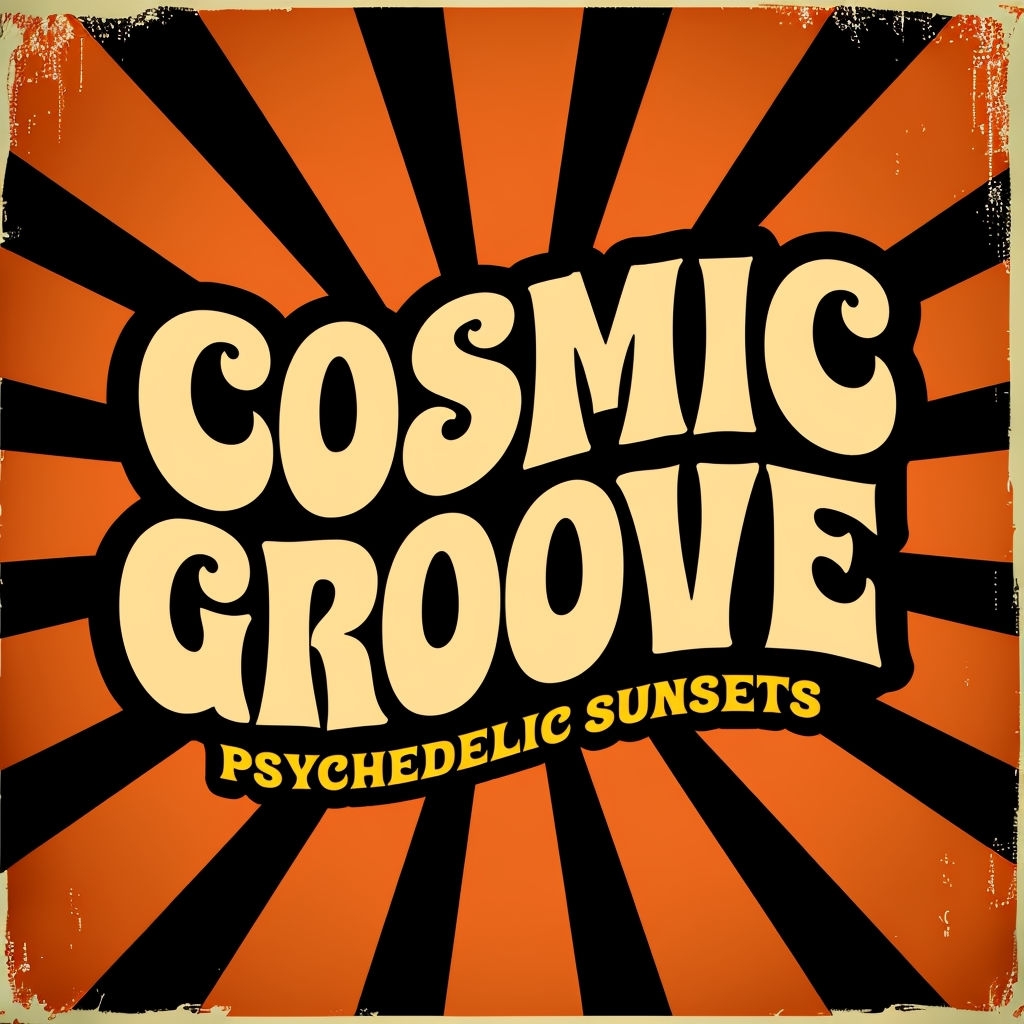 Psychedelic Cosmic Groove Vintage Album Cover Artwork