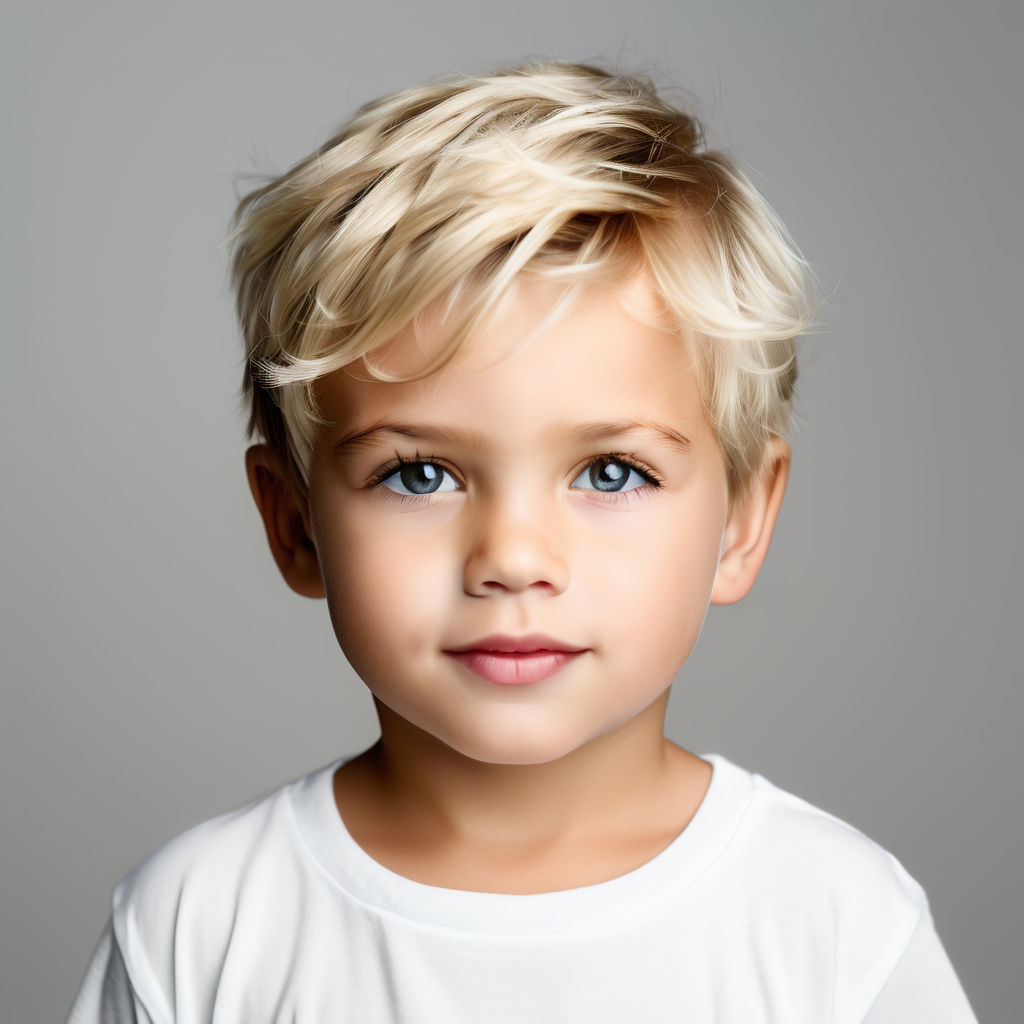 boy with short blonde hair