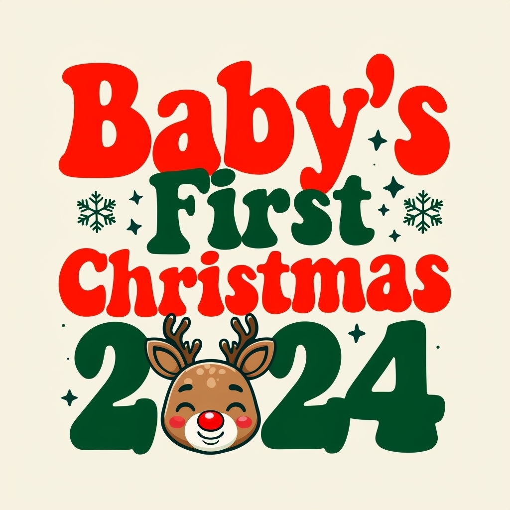 Festive Baby's First Christmas 2024 T-Shirt