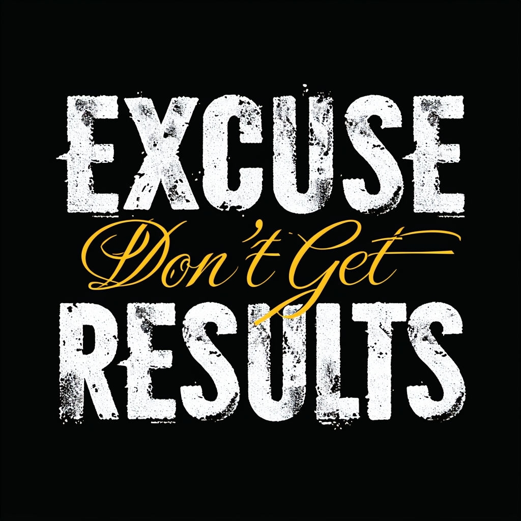 Motivational Excuse Don't Get Results Graphic T-Shirt
