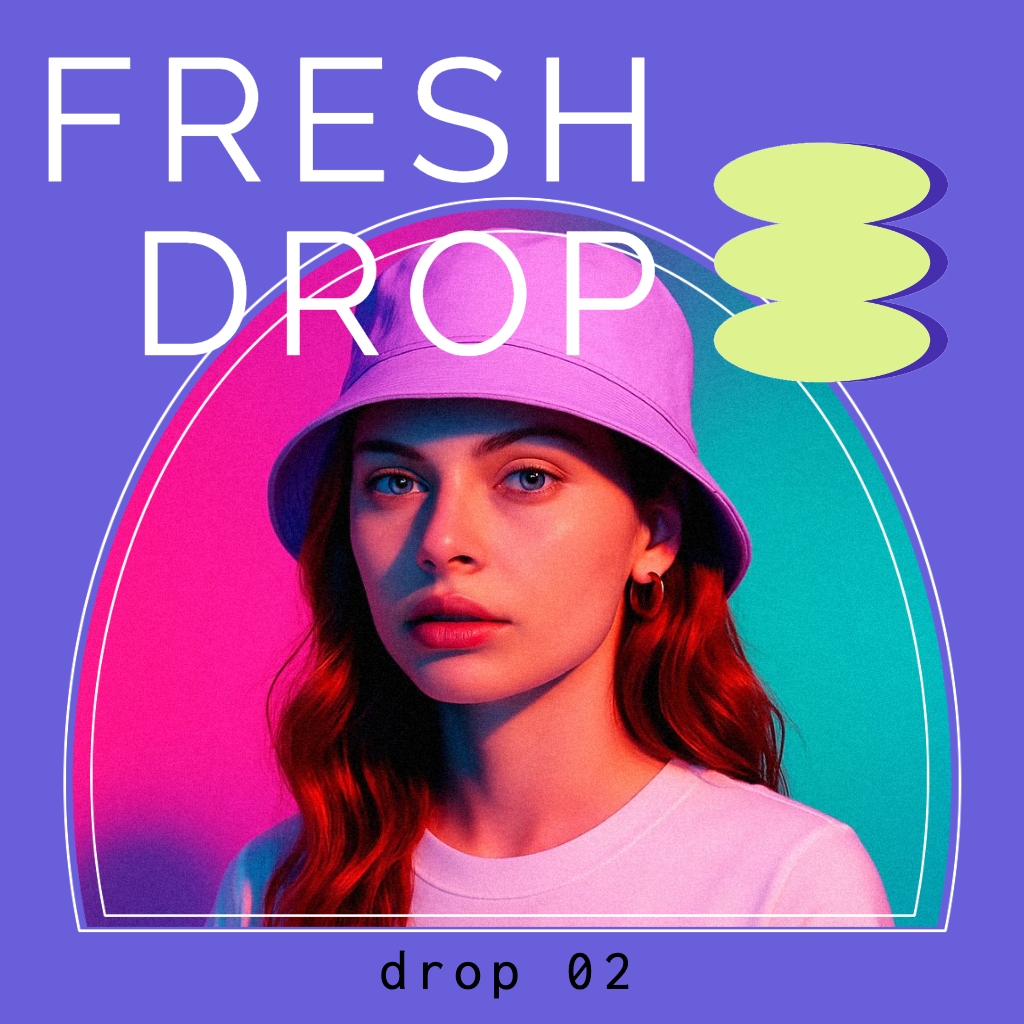 Vibrant Pop-Art Portrait with Neon Colors and Fresh Drop Text Instagram Post