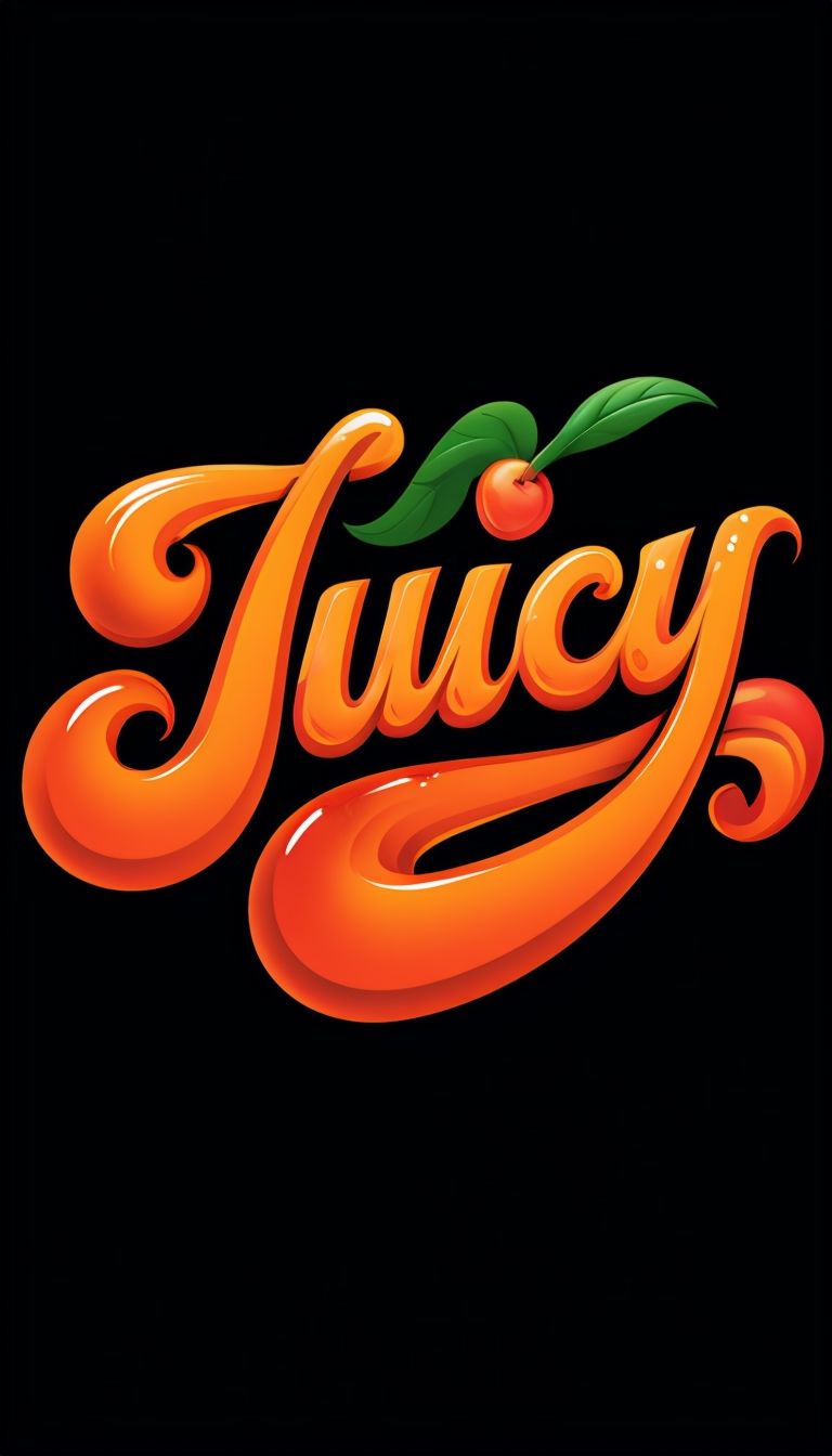 Vibrant Juicy Text Design with Fruit-Like Curves Poster