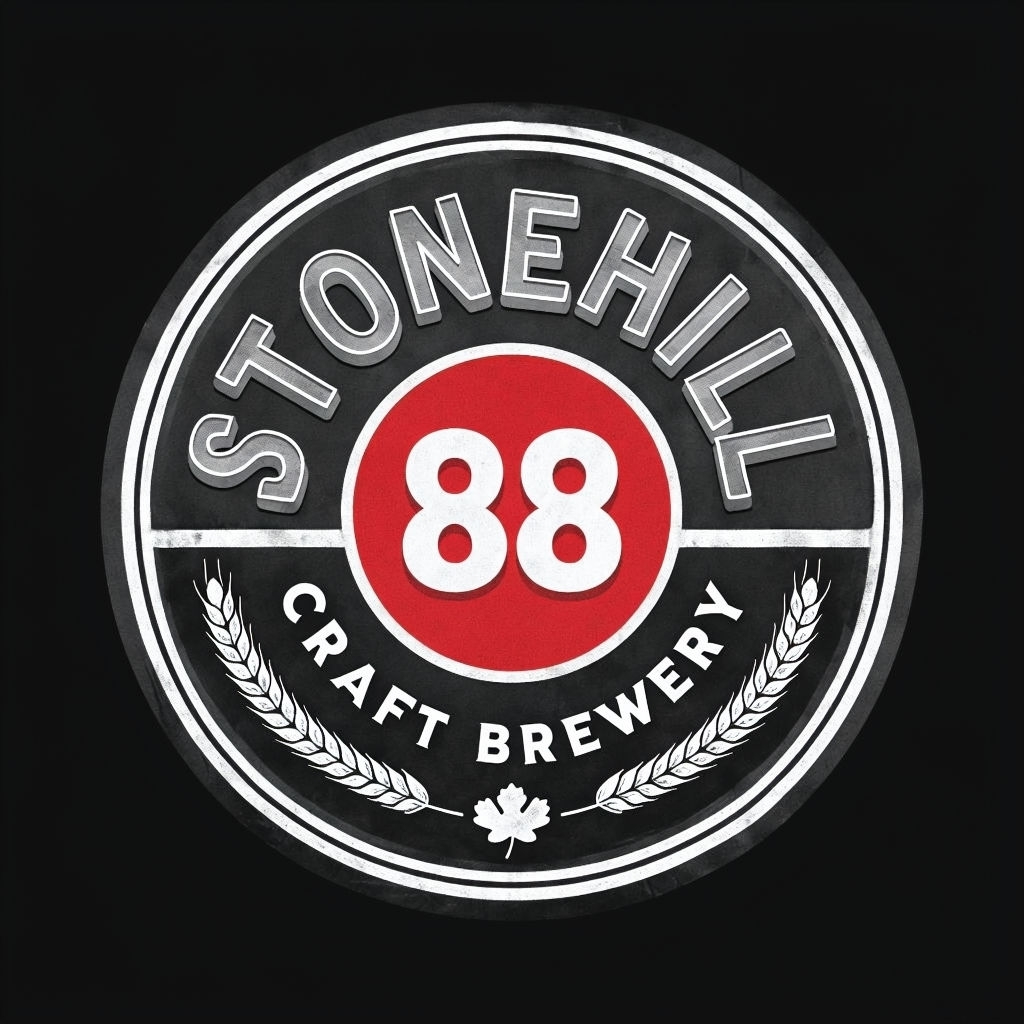 Chalkboard Style Stonehill Craft Brewery Logo Design