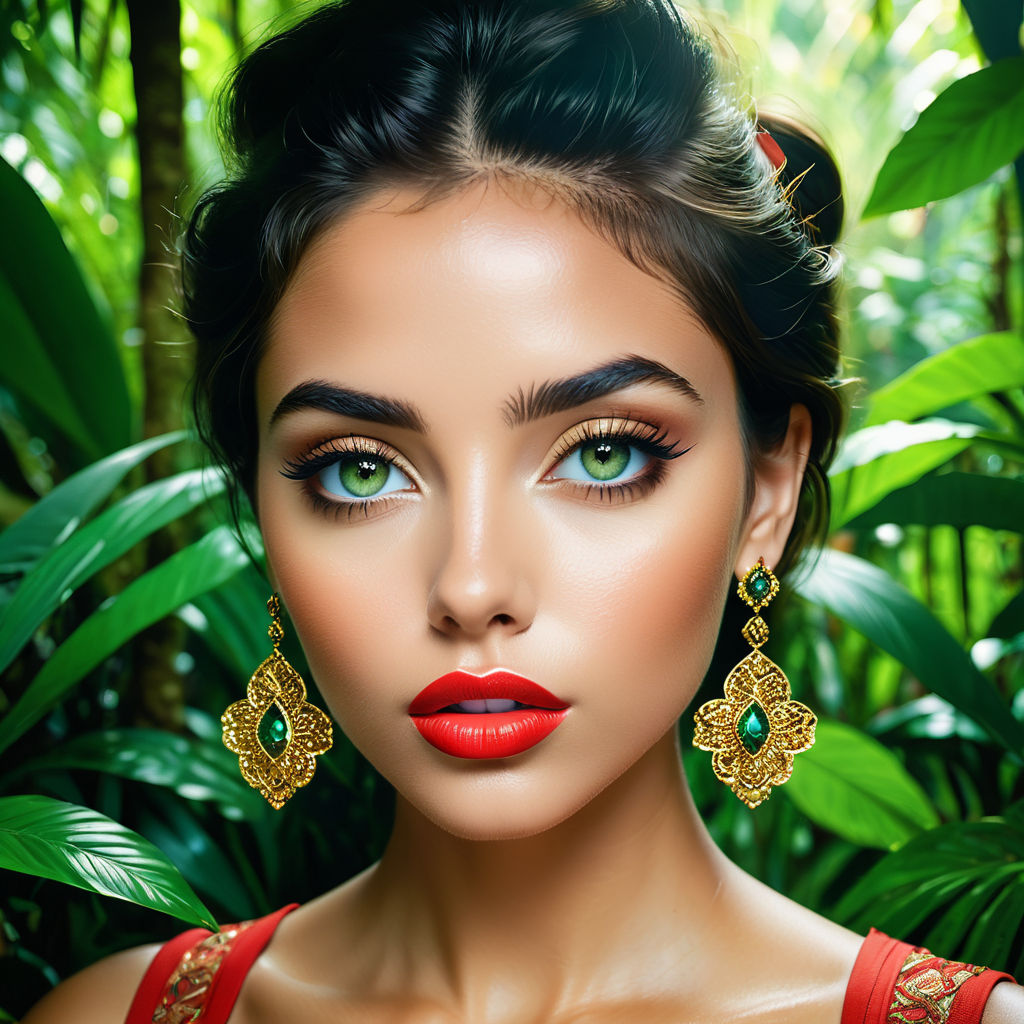 Pretty Mexican Girl with Red Eyeliner