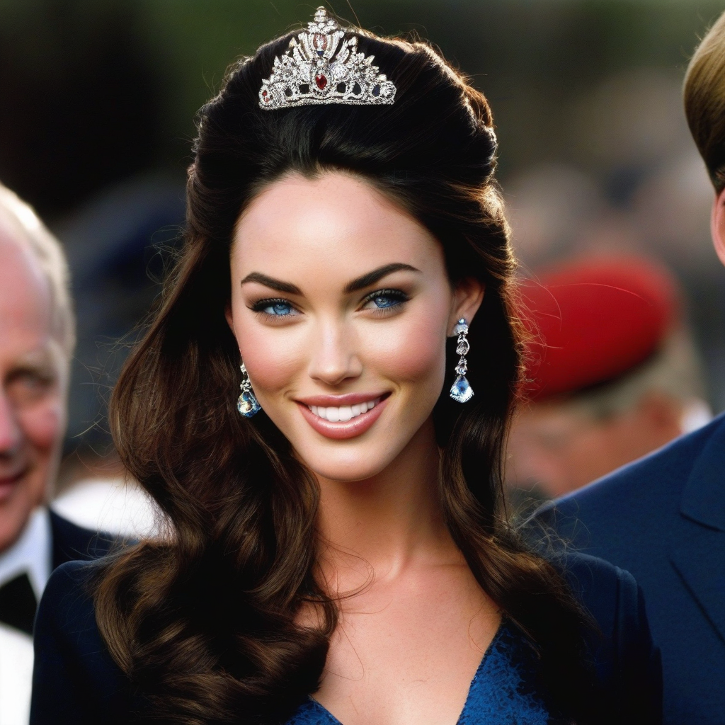 Young Megan fox smiling with updo as kate middleton with str... by Jenn ...