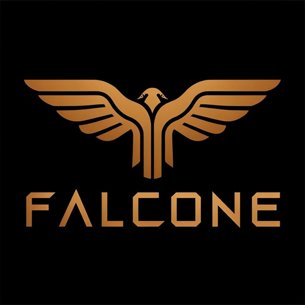 Minimalist Copper Brown Falcon Logo Design for FALCONE Brand