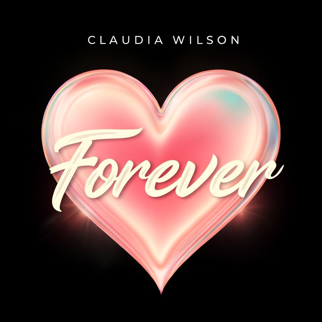 Elegant Romantic Forever Typography with Heart Art Spotify Album Cover