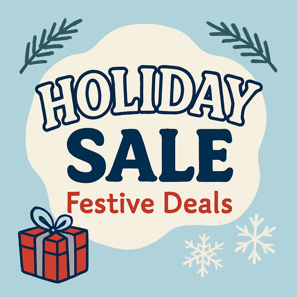 Festive Holiday Sale Promotion Graphic with Cheerful Elements Ads