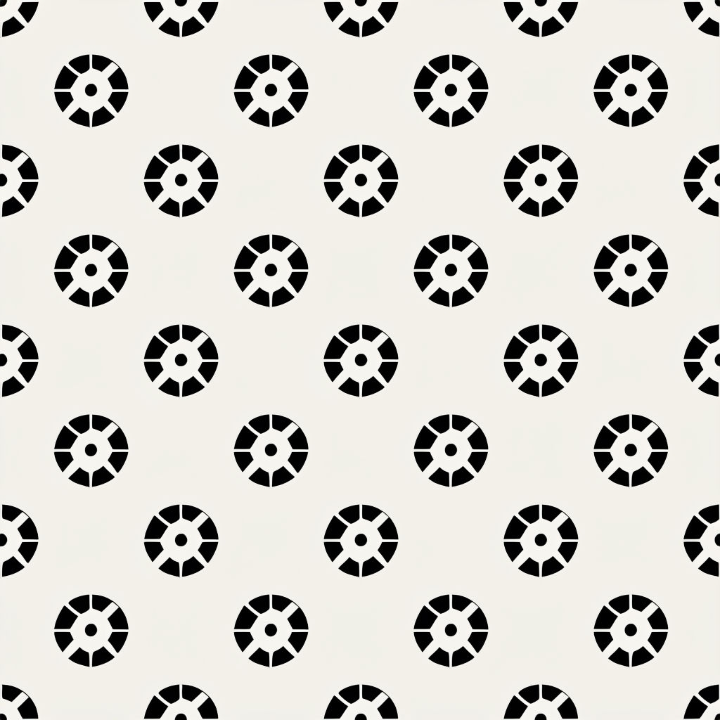 Modern Black Circular Cross Symbols Seamless Pattern