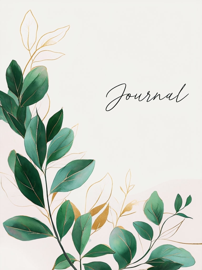 Vibrant Botanical Illustration with Elegant Handwritten Journal Cover EBook Cover