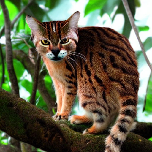 Realistic pampas cat on top of a tree olho lindo by Sala Informatizada ...