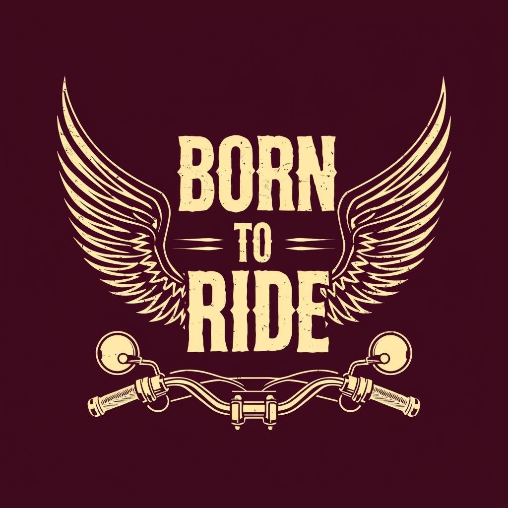 Vintage Born to Ride Motorcycle Graphic T-Shirt