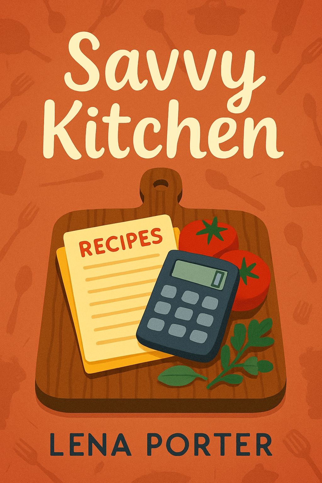 Cozy Savvy Kitchen Illustration with Recipes and Ingredients EBook Cover