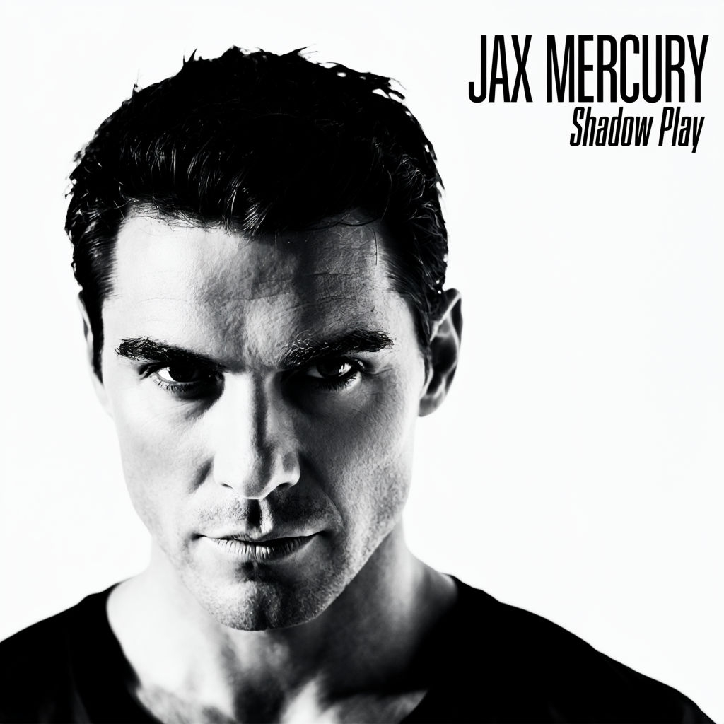 Intense Black and White Portrait of JAX MERCURY Album Cover