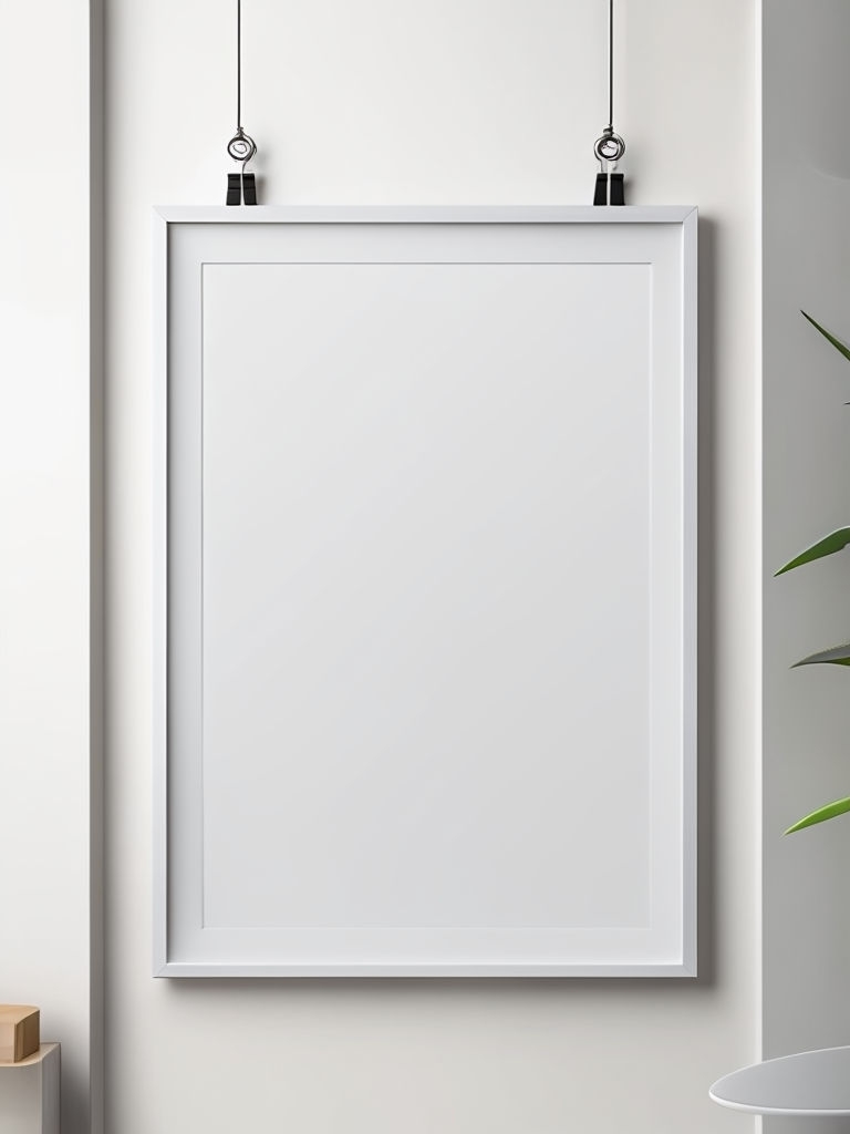 Minimalist Poster Mockup with Neutral Background and Soft Lighting Mockups