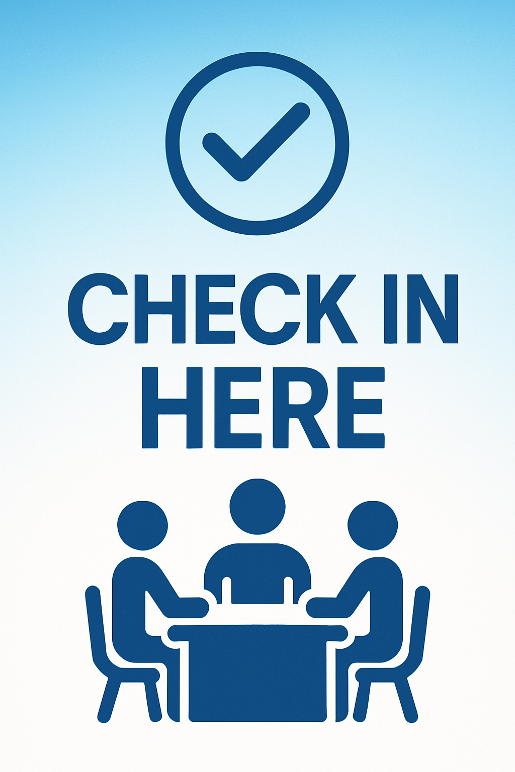 Modern Minimalist Check In Here Graphic for Event Sign