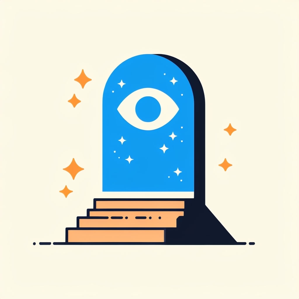 Bright Blue Portal with Eye Symbol and Stars T-Shirt