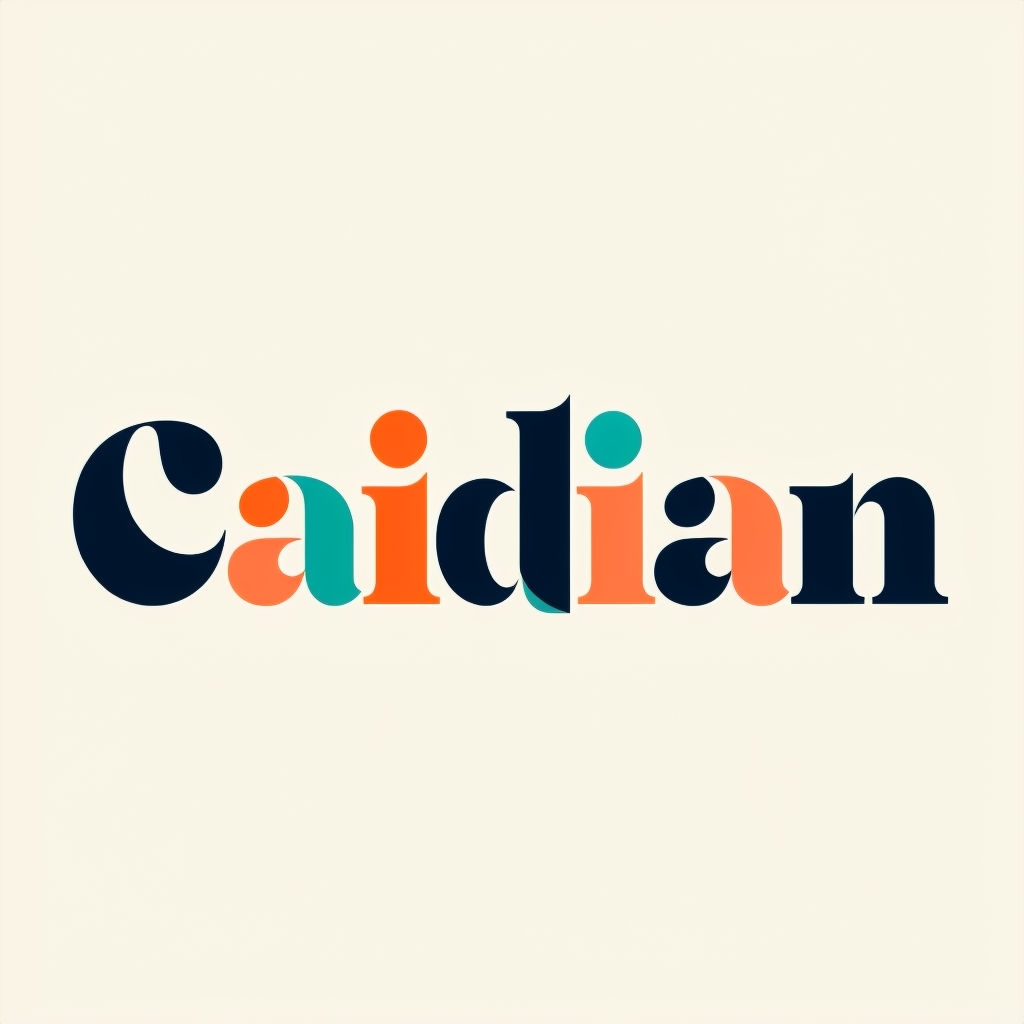 Modern Colorful Caidian Typography Design Logo