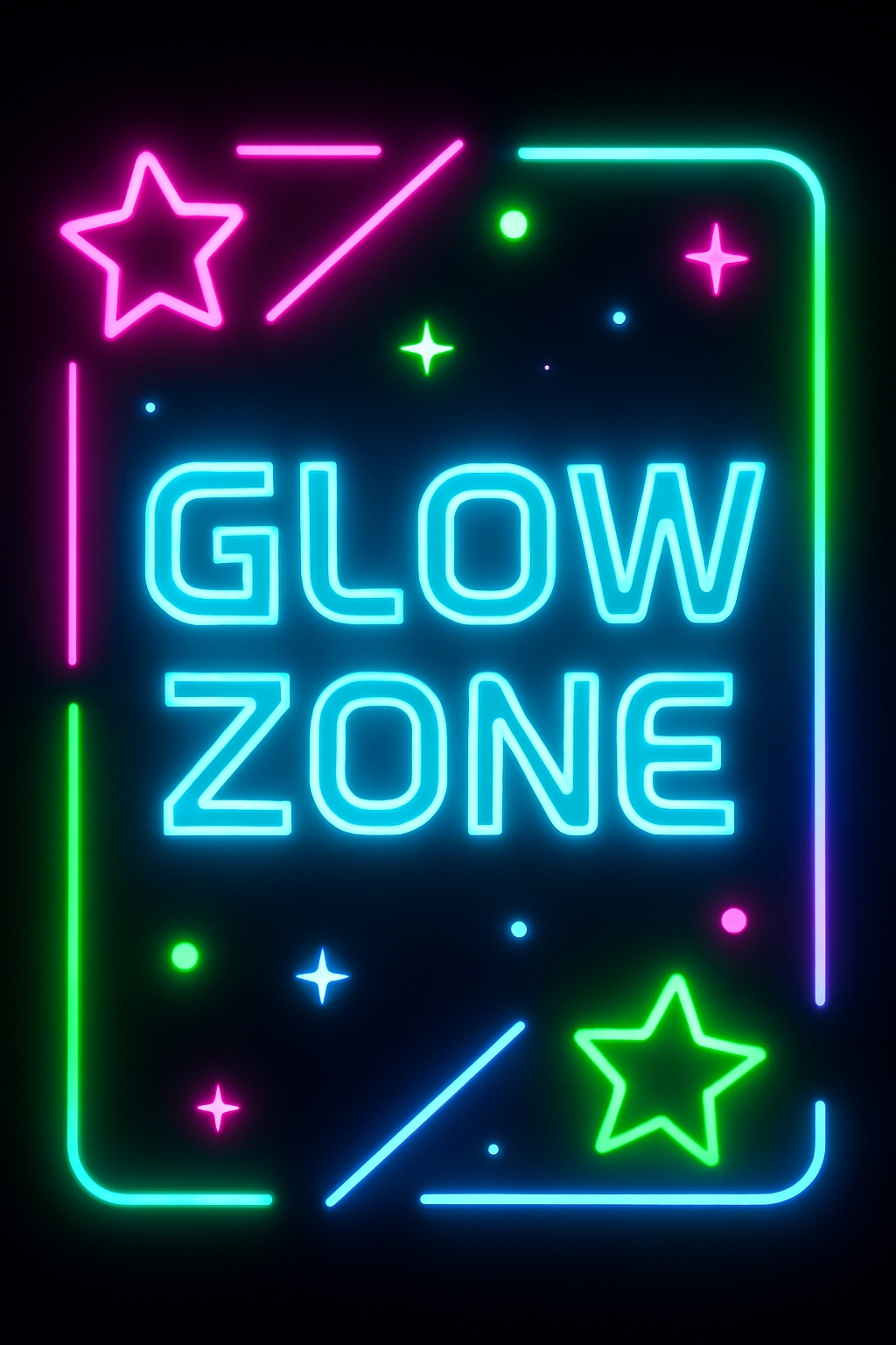 Vibrant Electric Blue Glow Zone Neon Sign Design Poster
