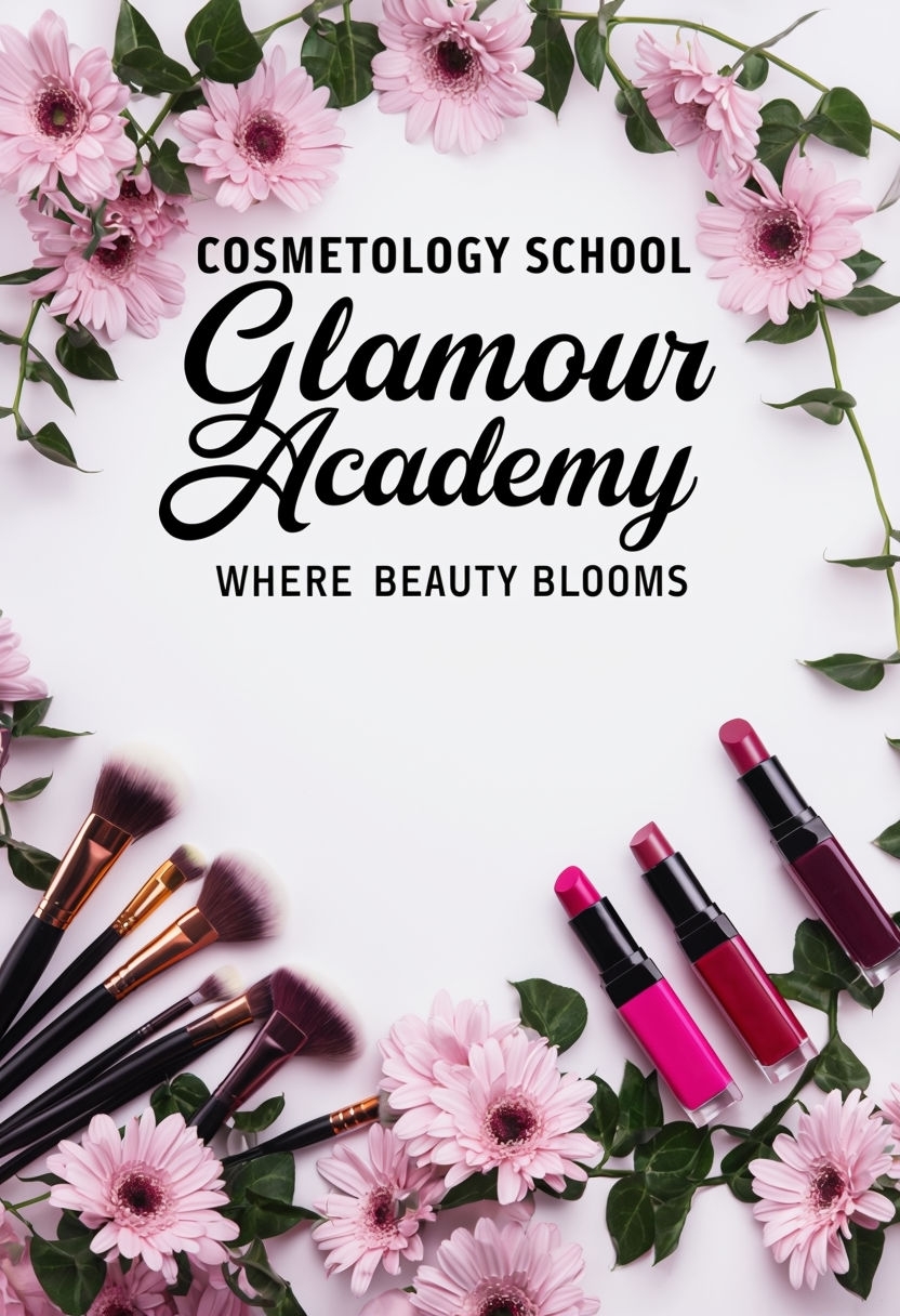 Glamour Academy Cosmetology School Elegant Promotional Poster