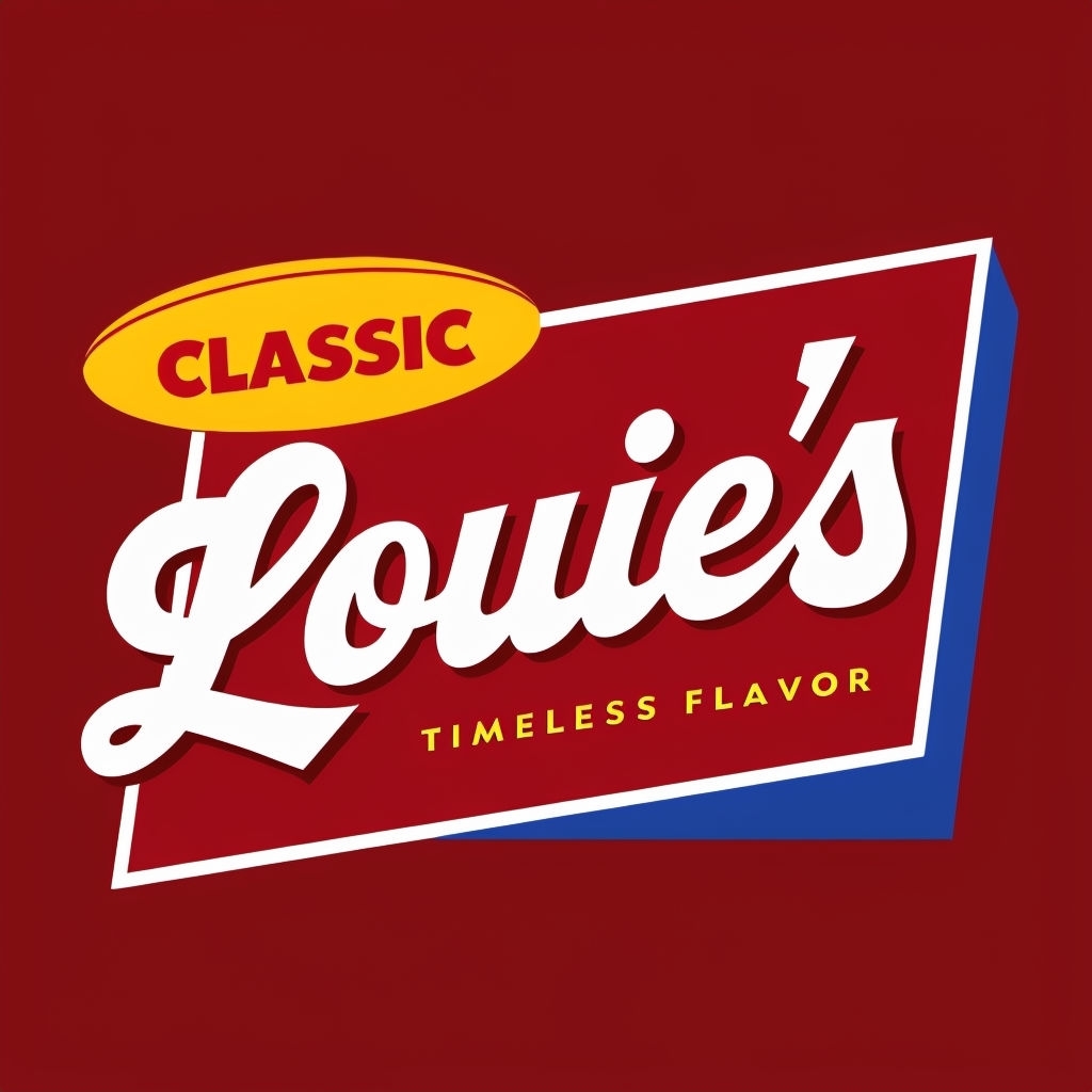 Bold Retro Louie's Classic Logo Design with Timeless Flavor