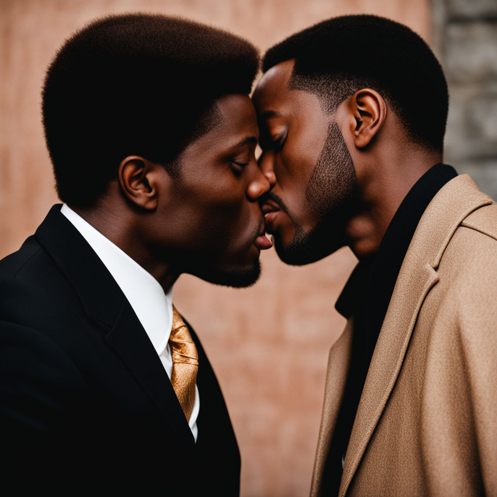 2 black men kissing