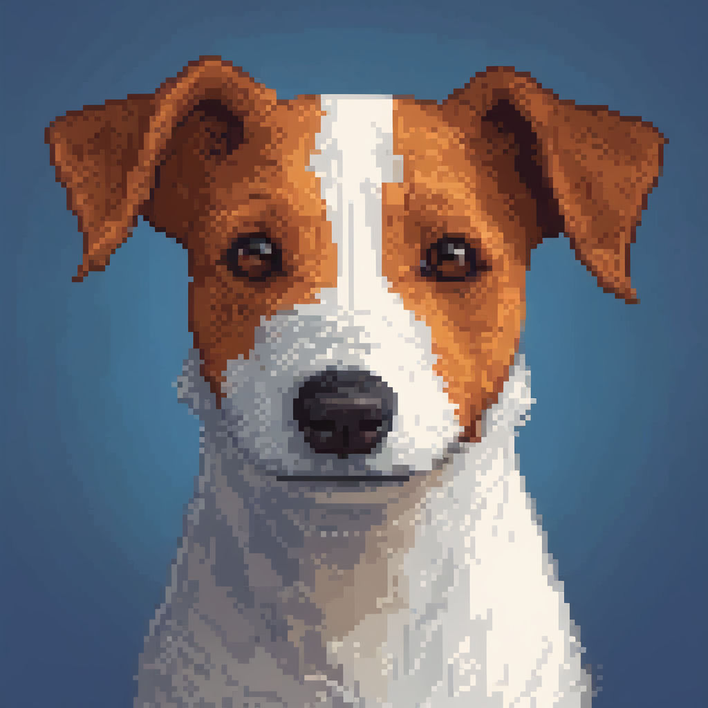 Jack Russell terrier face designed in pixel art style by Anastasiia ...