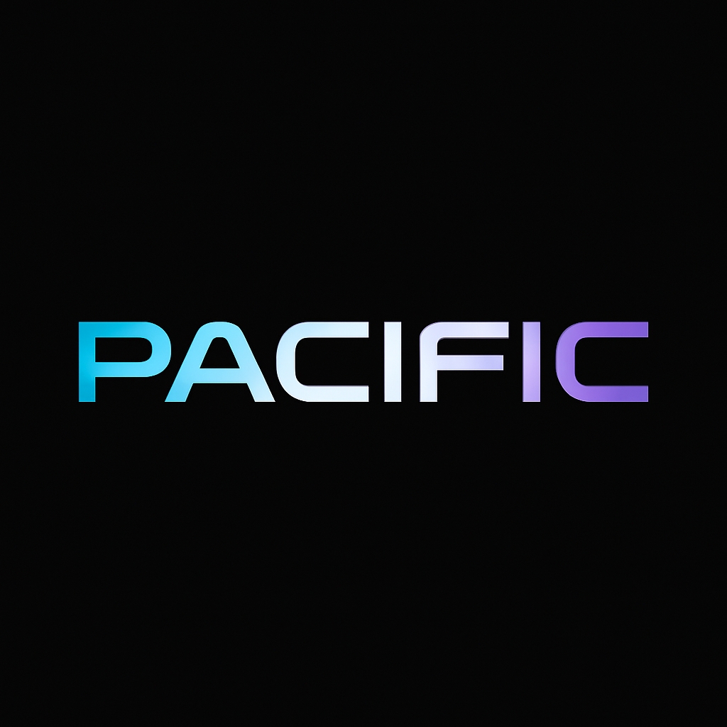 Gradient Pacific Logo Design Against Black Background