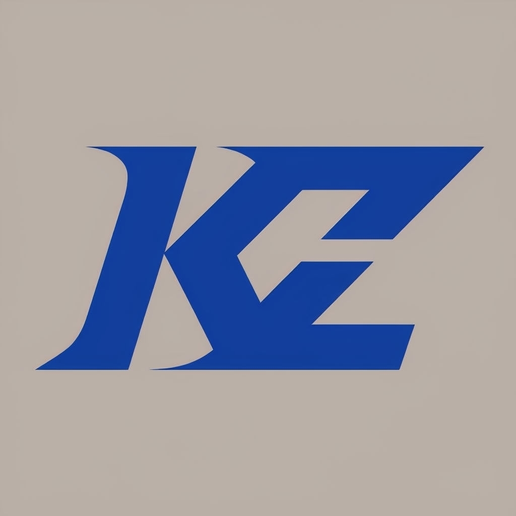 Stylish Minimalist KZ Logo Design in Cobalt Blue Monogram