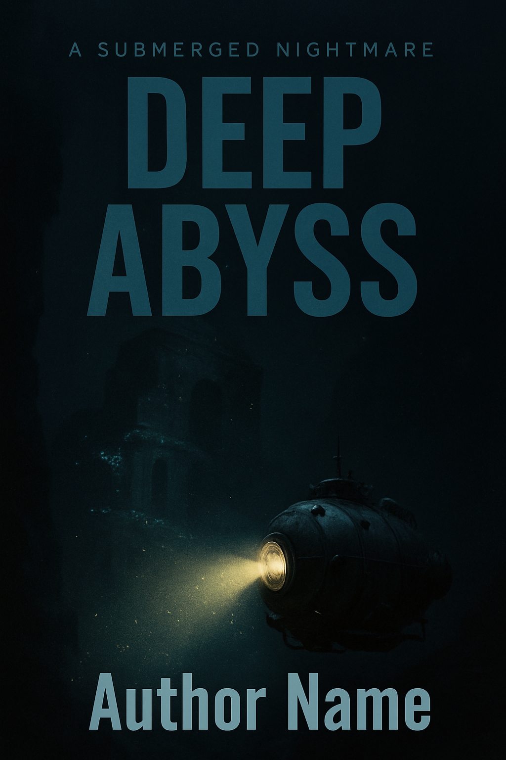 Dark Underwater Adventure with Vintage Submarine EBook Cover