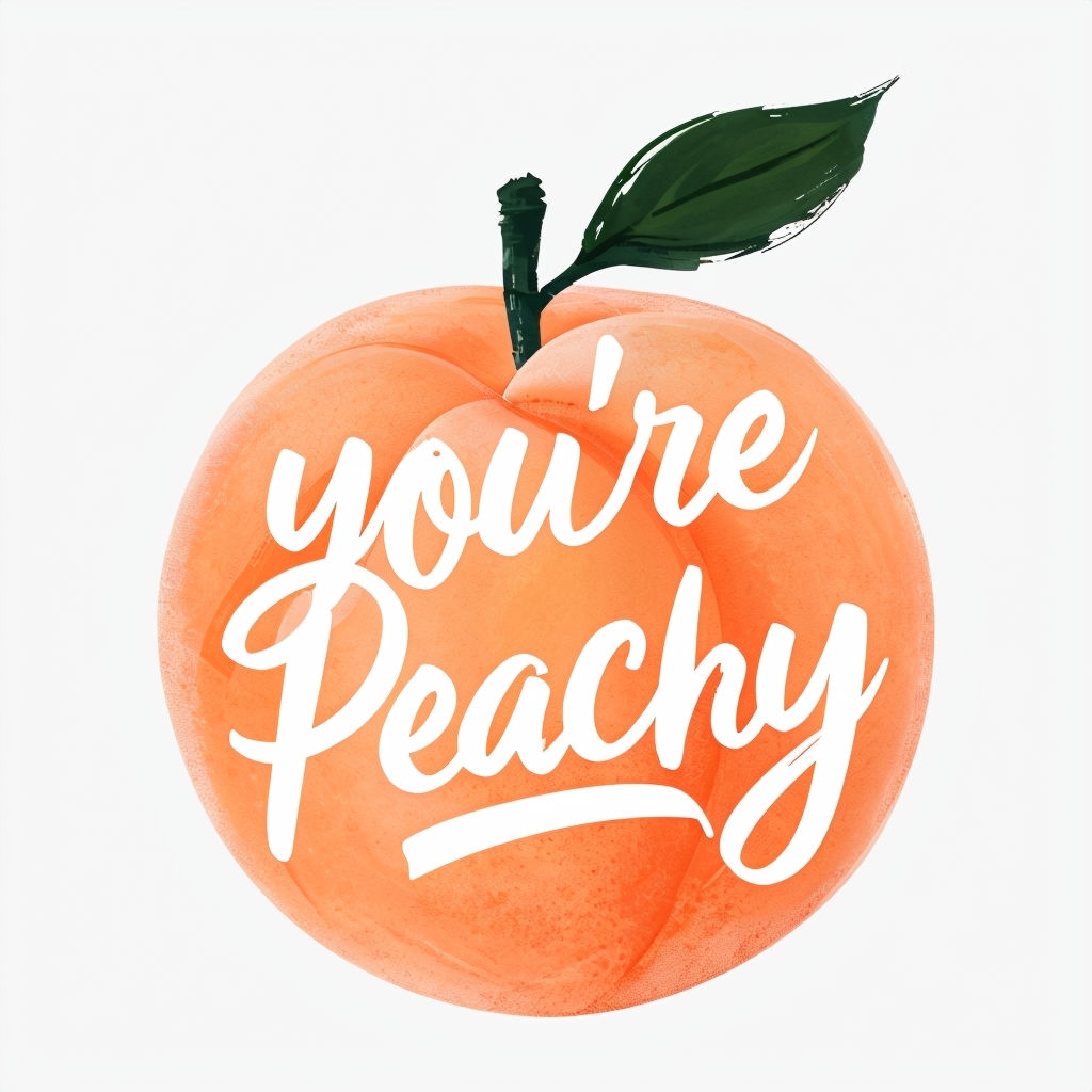 You're Peachy Large Circular Peach Illustration Mug