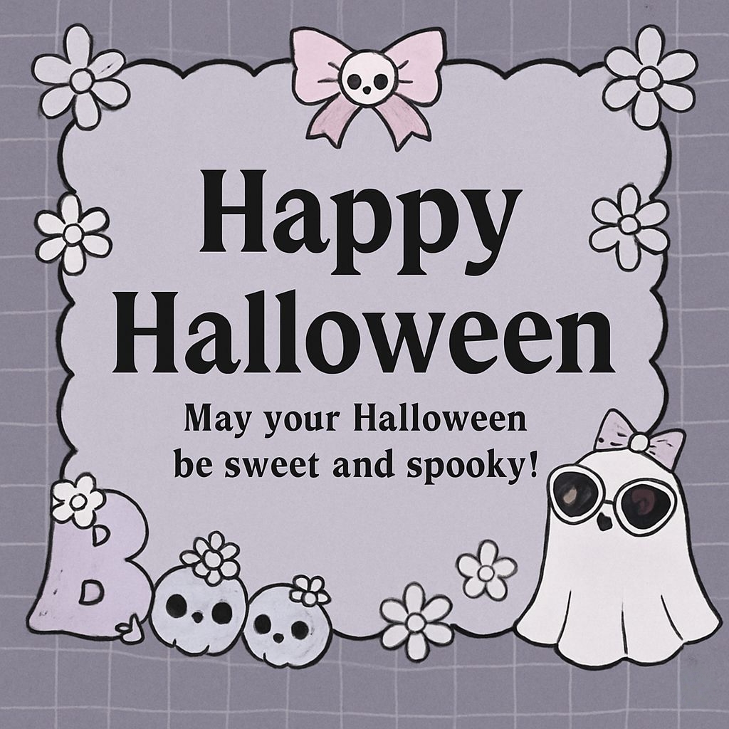 Whimsical Halloween Greeting Card with Playful Design Social Media Post