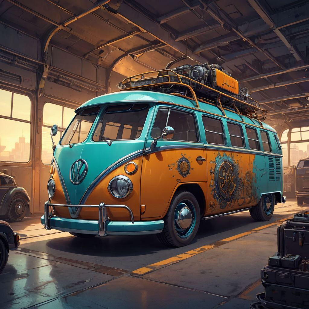 Steampunk-meets-Cyberpunk Volkswagen futuristic bus by Elliot Pessah ...