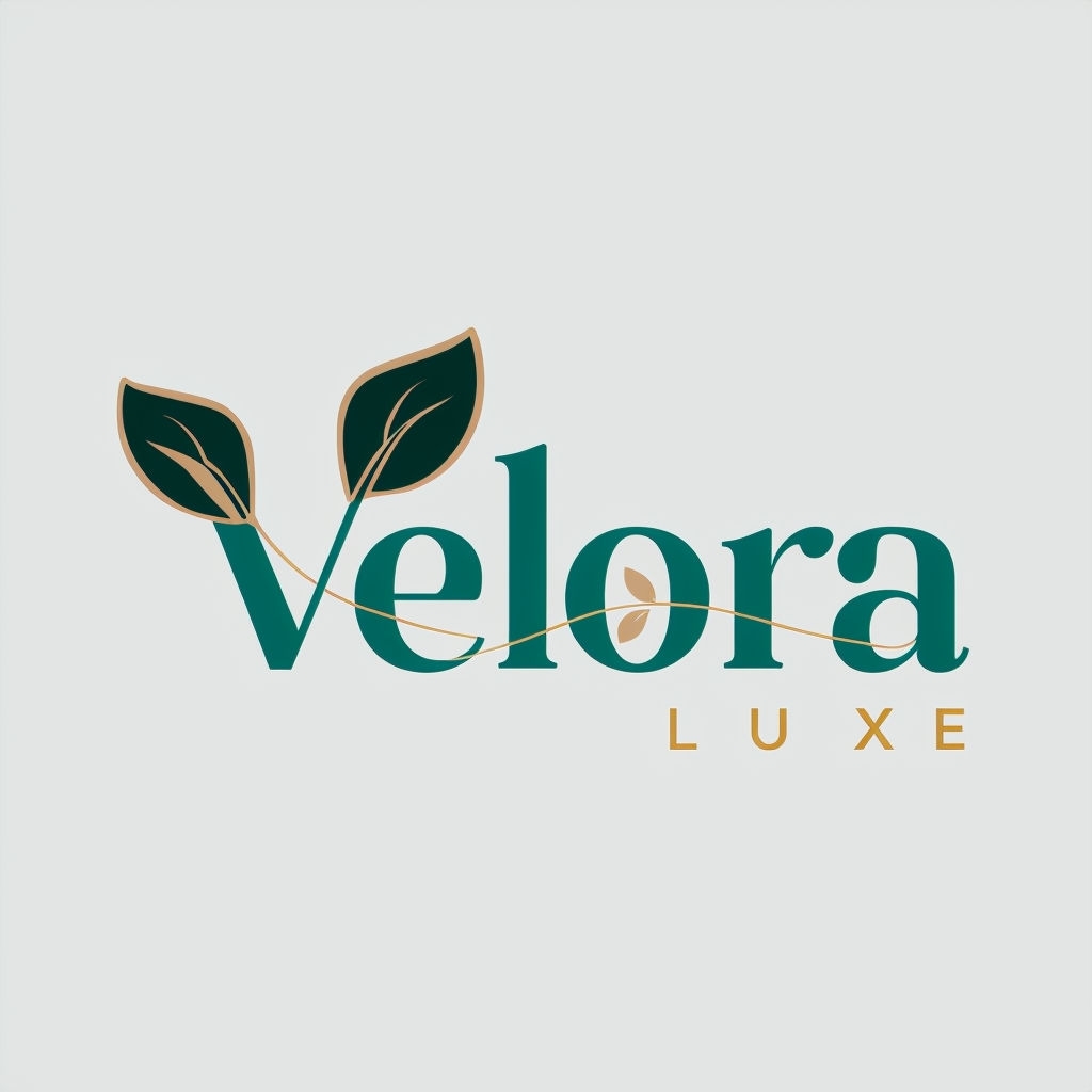 Elegant Velora Luxe Minimalist Logo with Leaf Designs