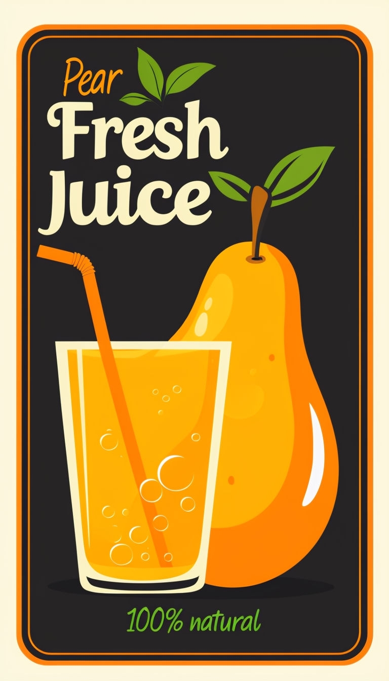 Vibrant Pear Fresh Juice Vector Illustration Advertisement Ads