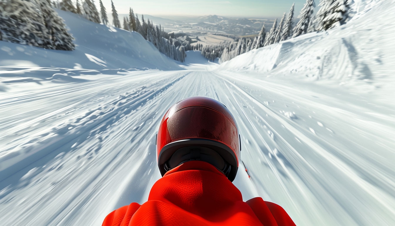 Exciting Downhill Skiing Adventure Virtual Background Design