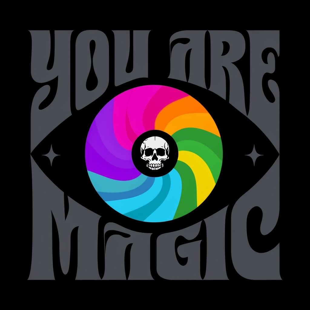 Colorful Psychedelic Eye with YOU ARE MAGIC Text Poster