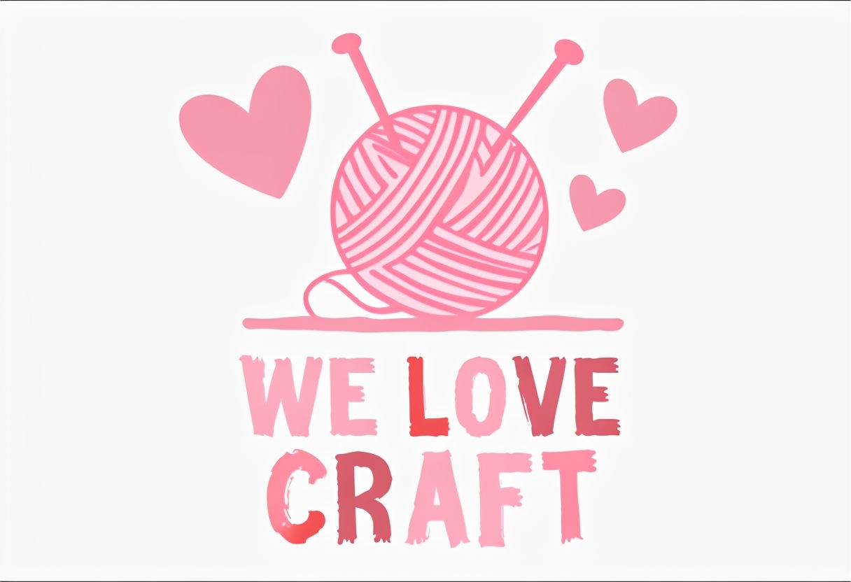 Cheerful Minimalist We Love Craft Yarn Ball Art Poster