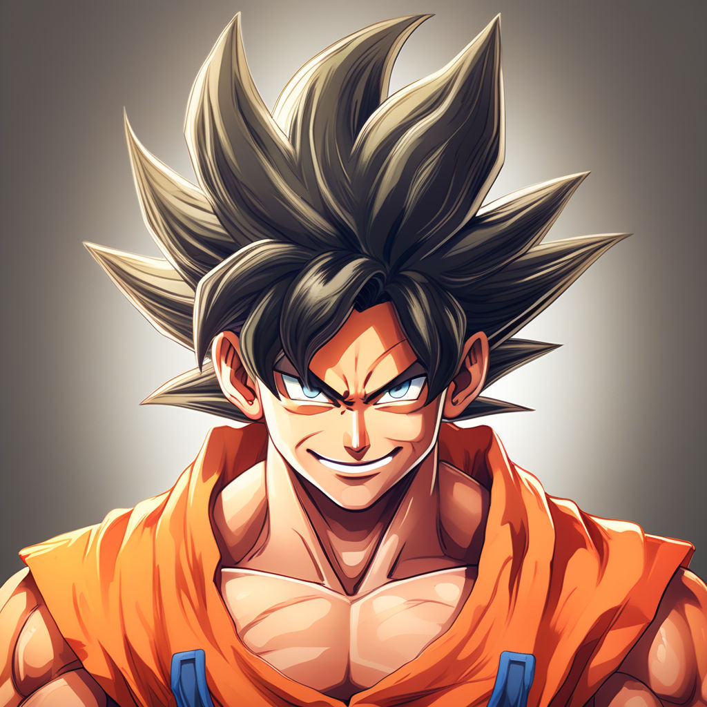 Goku base form smiling by Gabriele Castigliego - Playground