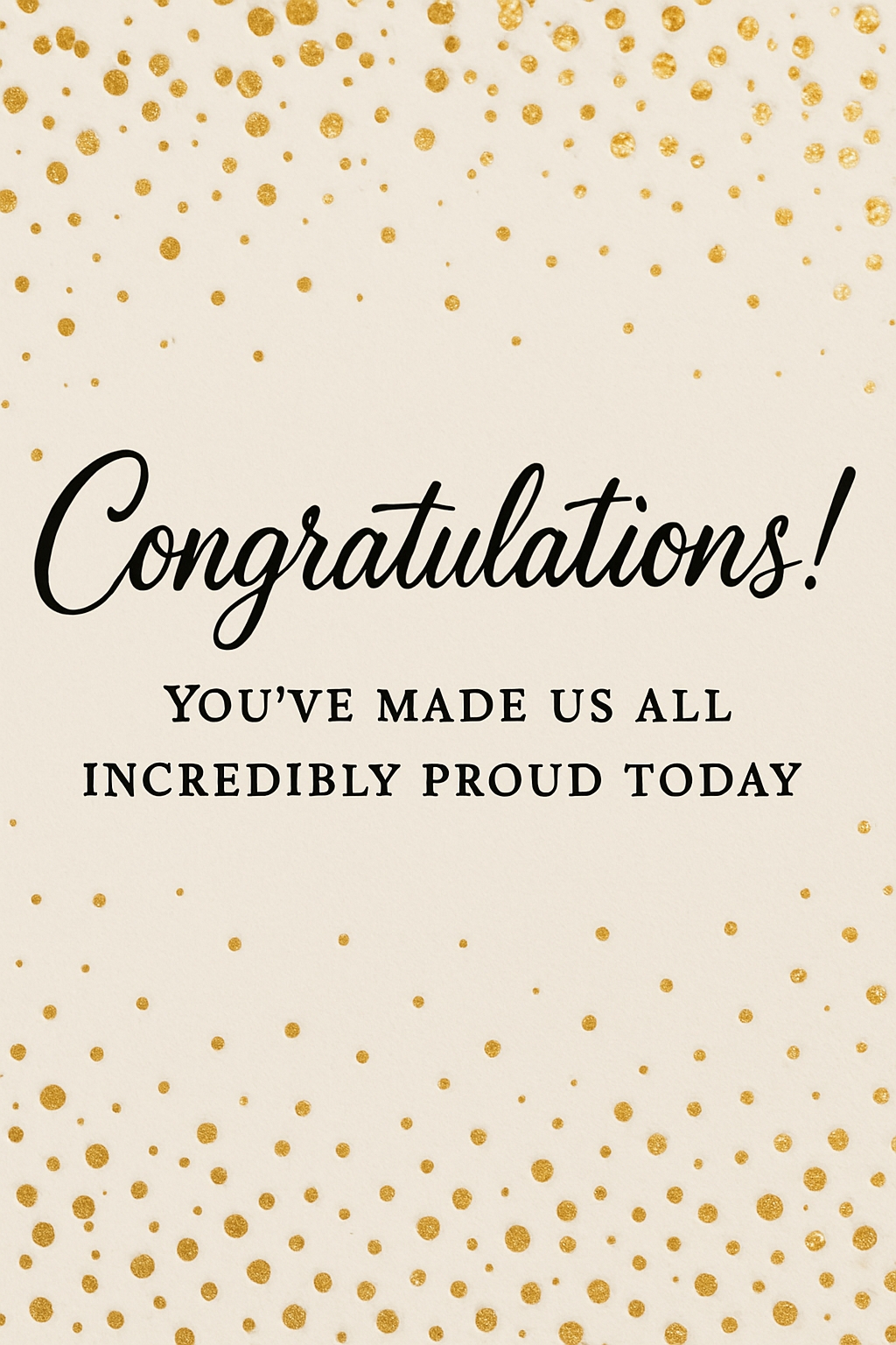 Elegant Minimalist Congratulations Card with Gold Dots Design Cards & Invites