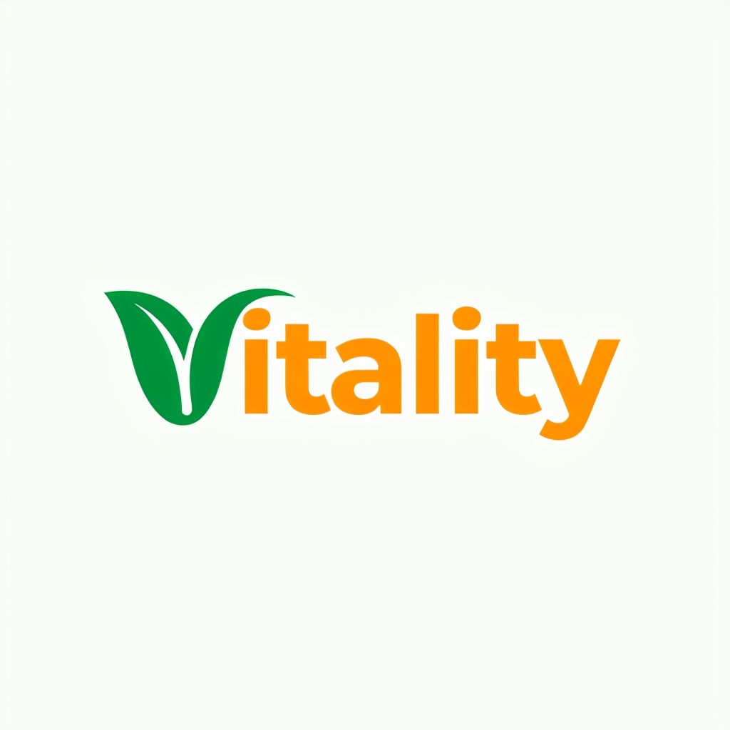 Modern Minimalist Vitality Logo with Leaf Element Design