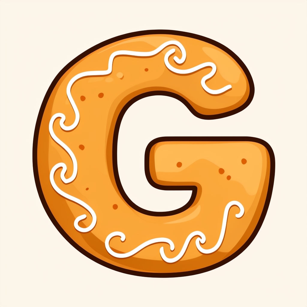 Delicious Golden-Brown Cookie Letter G Illustration Monogram